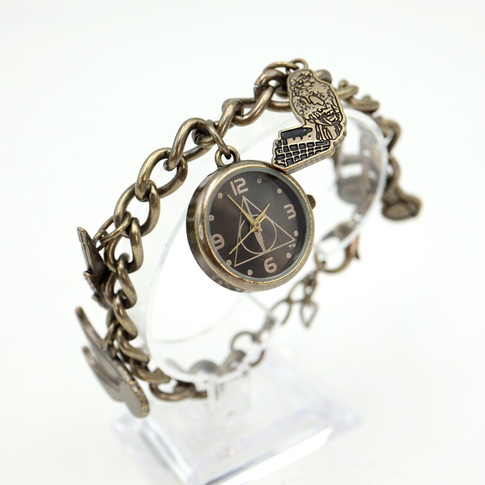 Harry Potter and the Deathly Hallows Charm Bracelet Watch Official Bronze Tone
